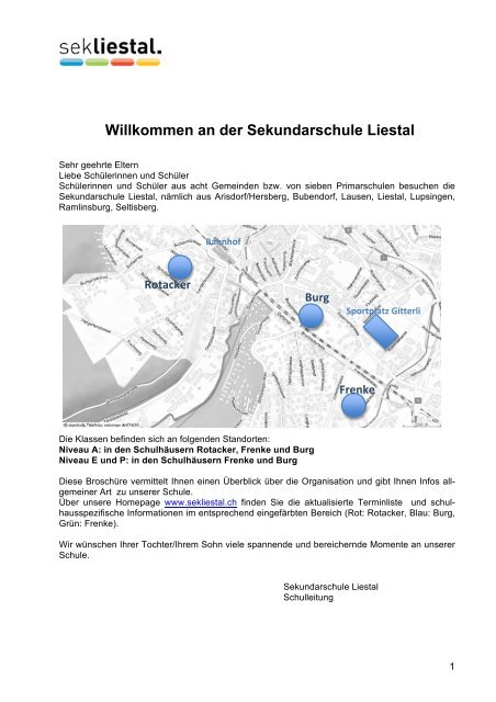 Schulbroschüre - Sekundarschule Liestal