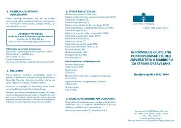 informacije o upisu na postdiplomske studije univerziteta u mariboru ...
