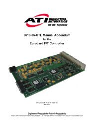Eurocard Controller Manual Addendum - ATI Industrial Automation