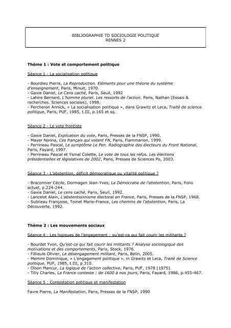 bibliographie TD socio po.pdf - CURSUS