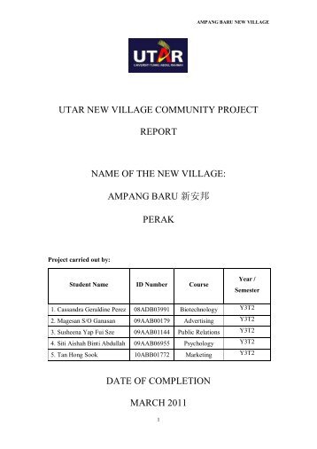 A NEW VILLAGE PROJECT AT aMPANG bARU, iPOH