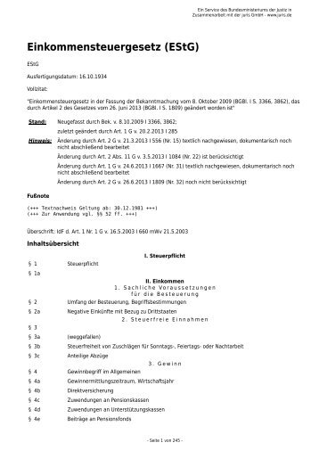 Einkommensteuergesetz (EStG)