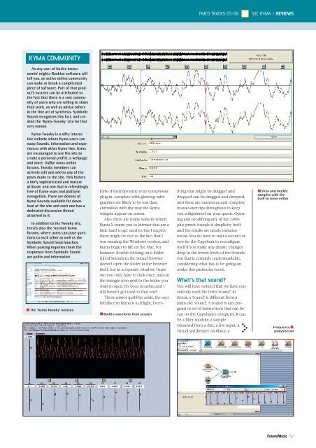 Future Music Magazine June 2004 (PDF) - Symbolic Sound Kyma