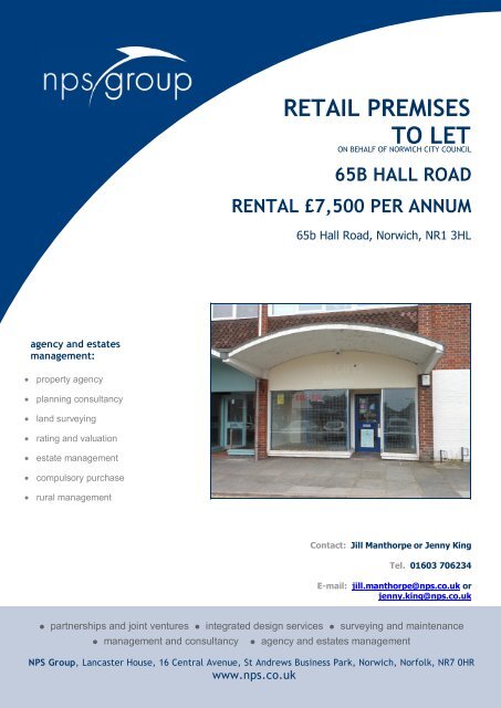 RETAIL PREMISES TO LET - NPS