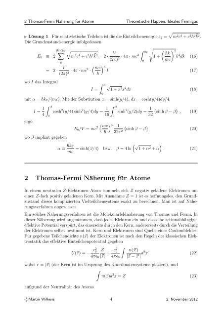 Ideales Fermigas und Thomas-Fermi-Näherung