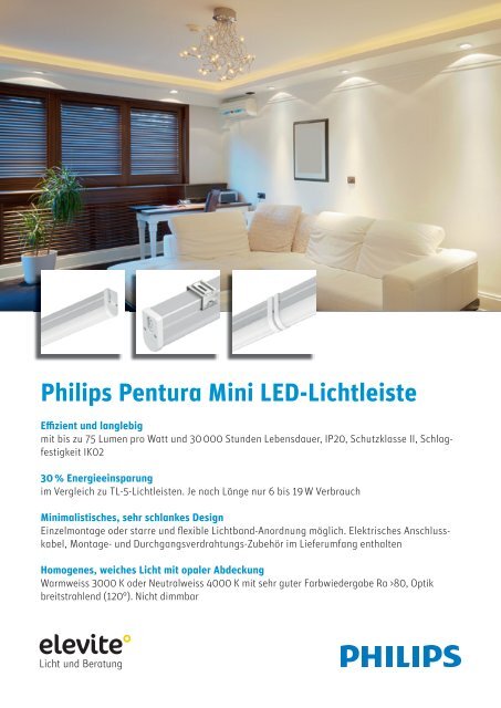 Philips Pentura Mini LED-Lichtleiste - Elevite AG
