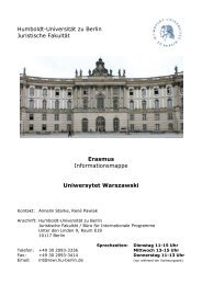 Erfahrungsberichte - Humboldt-Universität zu Berlin · Juristische ...