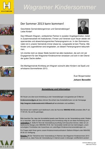 Wagramer Kindersommer - Kirchberg am Wagram