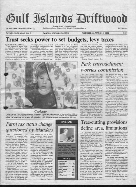 Trust seeks power to set budgets, levy taxes - Salt Spring Island ...