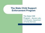 The State Child Support Enforcement Program