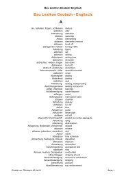 Bau Lexikon Deutsch Englisch Term Minator