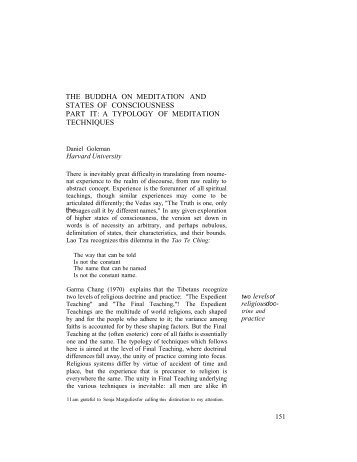 a typology of meditation techniques - Association for Transpersonal ...