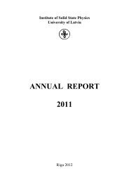 Annual Report 2011 - Latvijas Universitātes Cietvielu fizikas institūts