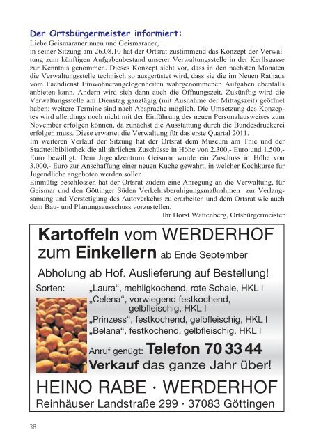 Nachrichten - Werbegemeinschaft Geismar-Treuenhagen