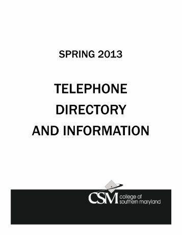 Spring 2013 Directory - College of Southern Maryland