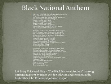 Lift Every Voice And Sing – “The Black National Anthem” is a song ...