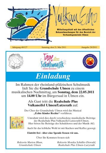 Ausgabe 20/2011 - Verbandsgemeinde Ulmen