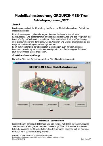 Anleitung als PDF-Datei - GROUPIE-MEB-Tron Modellbahnsteuerung