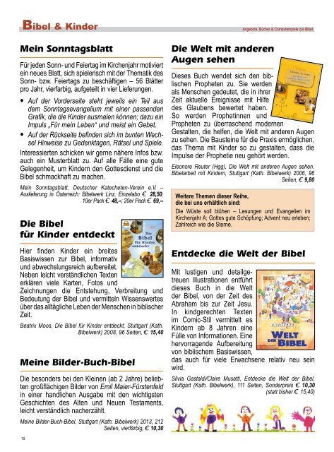 Angebote, Bücher & Computerspiele zur Bibel E xp ... - Diözese Linz