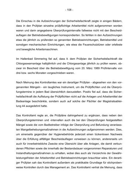 Bericht des Wiener Kontrollamtes - Kontrollamt der Stadt Wien