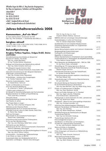 Jahres-Inhaltsverzeichnis 2008 - RDB eV