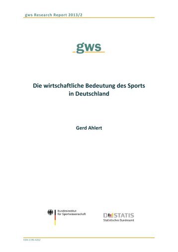 Die wirtschaftliche Bedeutung des Sports in Deutschland - GWS mbH