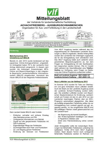 Rundbrief - Verband für landwirtschaftliche Fachbildung in Bayern eV