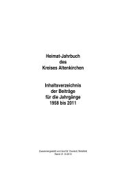 Heimat-Jahrbuch des Kreises Altenkirchen Inhaltsverzeichnis der ...