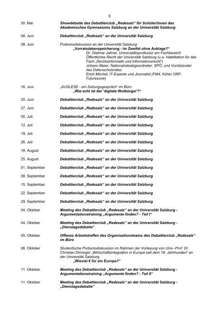 Protokoll der Generalversammlung des AFA-WIEN