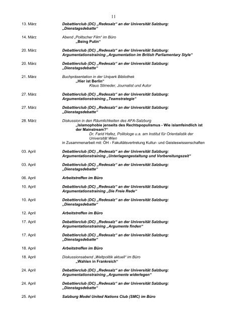 Protokoll der Generalversammlung des AFA-WIEN