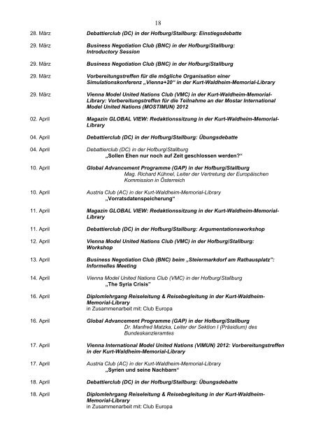 Protokoll der Generalversammlung des AFA-WIEN