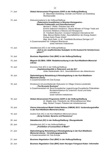 Protokoll der Generalversammlung des AFA-WIEN