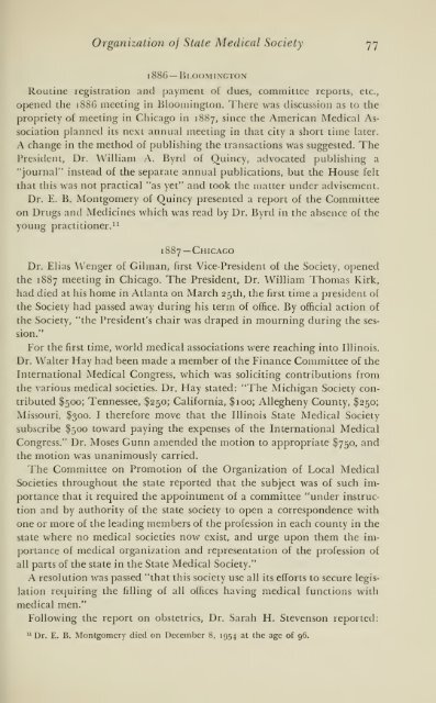 History of medical practice in Illinois - Bushnell Historical Society