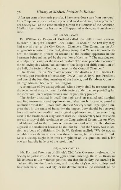 History of medical practice in Illinois - Bushnell Historical Society