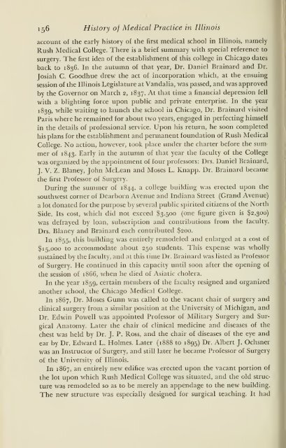 History of medical practice in Illinois - Bushnell Historical Society