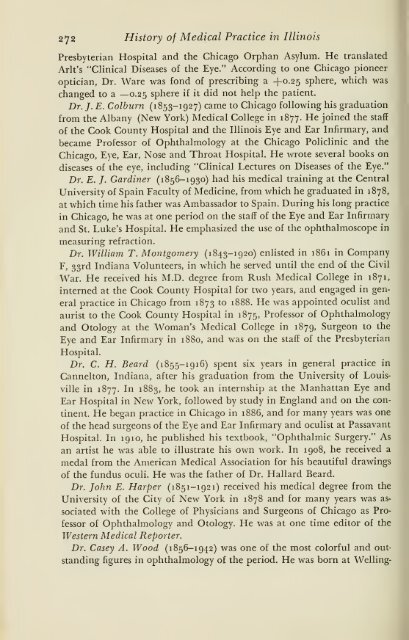 History of medical practice in Illinois - Bushnell Historical Society