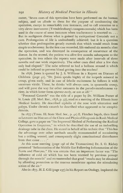 History of medical practice in Illinois - Bushnell Historical Society