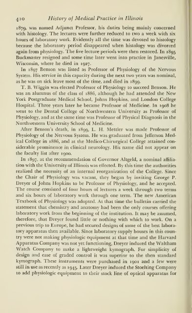 History of medical practice in Illinois - Bushnell Historical Society