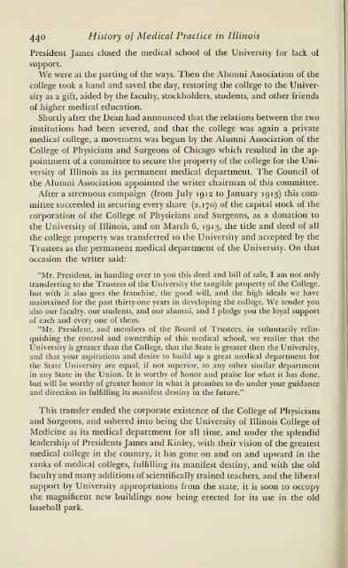 History of medical practice in Illinois - Bushnell Historical Society