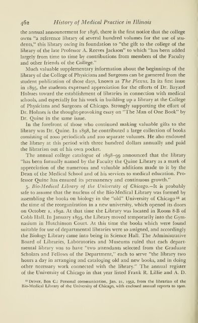 History of medical practice in Illinois - Bushnell Historical Society