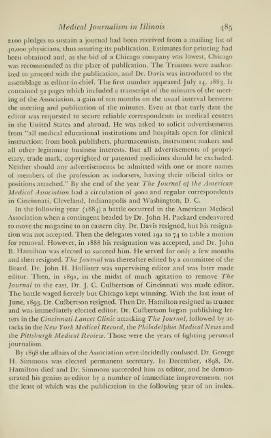 History of medical practice in Illinois - Bushnell Historical Society