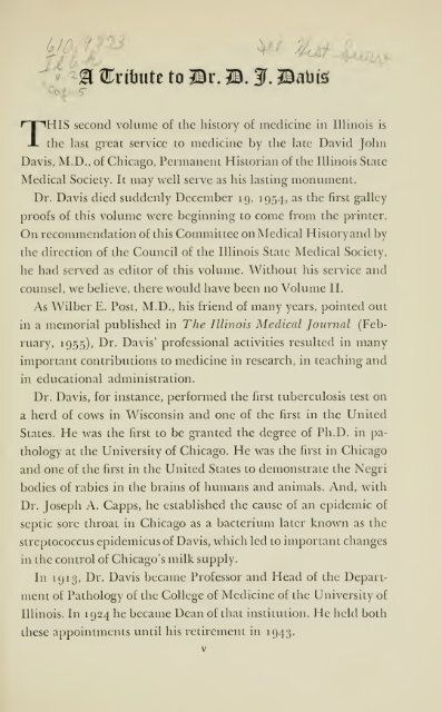 History of medical practice in Illinois - Bushnell Historical Society