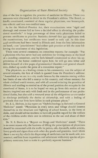 History of medical practice in Illinois - Bushnell Historical Society