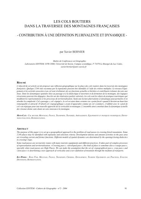 PDF - 2.09 Mo - edytem - Université de Savoie