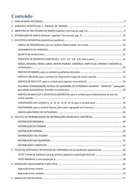 Breve Manual do SPSS / PASW 18.0 - ESAC