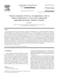 Clinical evaluation of the use of aglepristone, with or without ...
