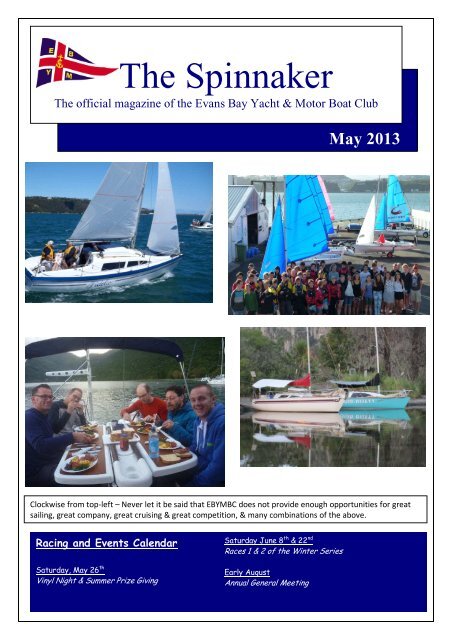 May 2013 Evans Bay Yacht Motor Boat Club