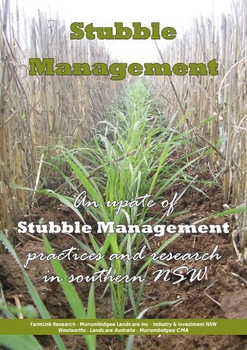 Stubble Management Practices and Research in southern NSW