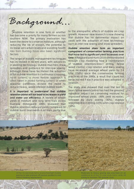 Stubble Management Practices and Research in southern NSW