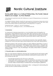 On the public Sphere as a Cultural Political Idea, The Nordic ...
